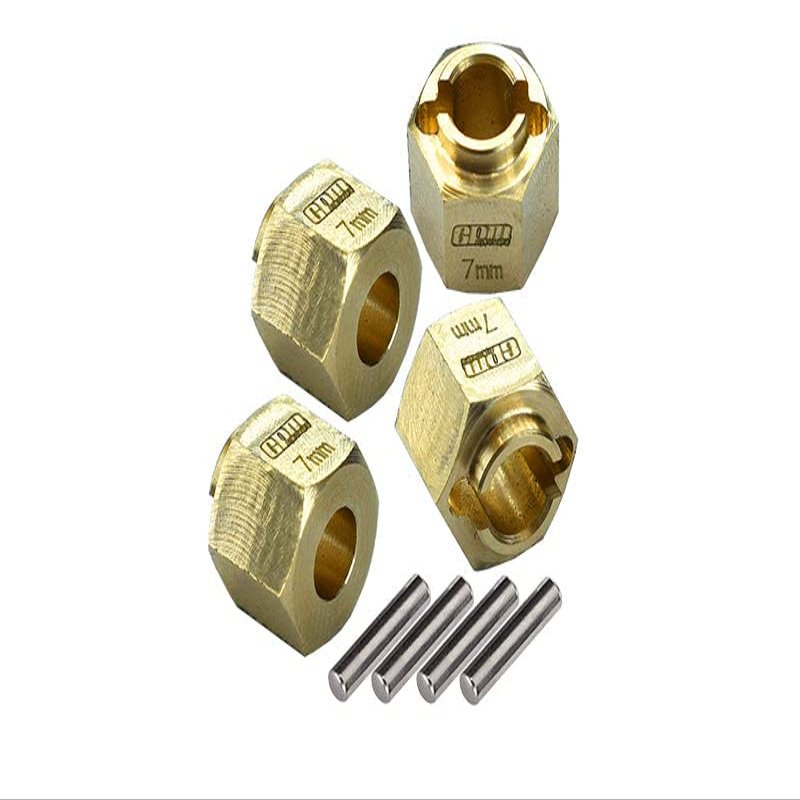 Brass 7mm Wheel Hex Hub Extenders (+1.5mm) for Traxxas 1:18 TRX4M Ford Bronco Mini Crawler 97074-1 / TRX4M K10 High Trail Crawler 97064-1 Upgrades