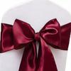 JFDYDM 50 Pack Satin Burgundy Chair Sashes Bows for Wedding Party Thanksgiving Halloween Hotel Reception Restaurant Decorations, Event Decorations view 1