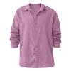 Men's Linen Button Down Shirts Casual Long Sleeve Summer Beach Shirt Tops Lightweight Solid Color Loose Fit Shirt (Pink,4X-Large) view 1