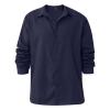 Men's Linen Button Down Shirts Casual Long Sleeve Summer Beach Shirt Tops Lightweight Solid Color Loose Fit Shirt (Dark Blue,5X-Large) view 1