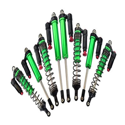 Aluminum 6061-T6 Front + Rear L-Shape Piggy Back (Built-In Piston) Damper Set For Traxxas 1:7 Unlimited Desert Racer UDR Pro-Scale 4X4 (#85076-4) Upgrades - Green