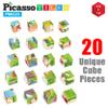 PicassoTiles Magnetic Cube Puzzle 6-in-1 Dinosaur Theme Pattern Magnet Brain Teaser Building Cubes 120 Pictures Toy Set Kids Ages 3 & Up Preschool Children Promote Problem Solving Skills PMC23 view 3