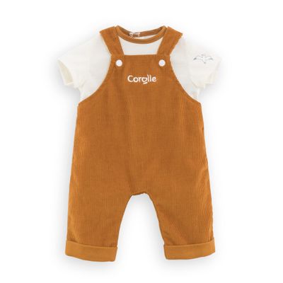 Corolle 14 Baby Doll Outfit - Loire Riverside Overalls and T-Shirt - Mon Grand Poupon Outfits and Accessories fit 14" Dolls, for Kids Ages 2 Years and up