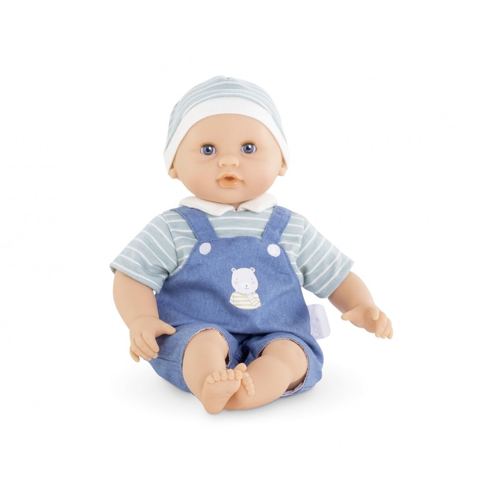 Corolle BbCalin Mal Boy - 12" Soft Boy Baby Doll with Vanilla Scent, Blue Outfit & Sleeping Eyes for Girls Ages 18 Months+, Cute Reborn Realistic Baby Dolls for 2 Year Old Girls
