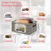 2 Pack Large Storage Baskets Bins Sunflower Collapsible Storage Box Laundry Organizer for Closet Shelf Nursery Kids Bedroom Black and White Plaid Truck Summer Bee view 2