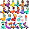 SCKTYZS Mini Transform Robot Car for Toddler, Converting Action Figures Include Pink Sports Car Red Police Car Blue Plane, Girl Kids Birthday Easter Gift Educational Rewards view 1