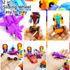 SCKTYZS Mini Transform Robot Car for Toddler, Converting Action Figures Include Pink Sports Car Red Police Car Blue Plane, Girl Kids Birthday Easter Gift Educational Rewards view 3