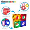 PicassoTiles Magnetic Tiles for Marble Run Racetrack Square Joint Shape Building Block Construction Colorful STEM Toy Set Learning Kit Educational Magnet Playset for Toddler Boys & Girls Ages 3+ view 3