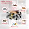 2 Pack Large Storage Baskets Bins Summer Sunflower Collapsible Storage Box Laundry Organizer for Closet Shelf Nursery Kids Bedroom Black Plaid Summer Flower Bee view 2