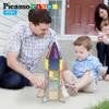 PicassoTiles UV Activated Color Changing Rocket Set Magnet Construction Toy Kit Engineering STEM Learning Playset Child Brain Development Stacking Blocks Playboard for All Ages 3 and Up PT31 view 2
