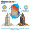 PicassoTiles UV Activated Color Changing Rocket Set Magnet Construction Toy Kit Engineering STEM Learning Playset Child Brain Development Stacking Blocks Playboard for All Ages 3 and Up PT31 view 3