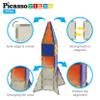 PicassoTiles UV Activated Color Changing Rocket Set Magnet Construction Toy Kit Engineering STEM Learning Playset Child Brain Development Stacking Blocks Playboard for All Ages 3 and Up PT31 view 4