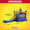 Crossover Inflatable Bounce House with Slide for Kids, 26.5 x 12 x 14.5 Foot Rainbow Castle Smiley Face Combo Bouncer Waterslide Jumper - Includes Pool, Blower, Stakes, Patches and Storage Bag view 2