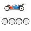 Drfeify RC Wheels Tire, 4 PCS 1:8 GT RC Wheels Strong Grip Road Racing Tires Wear On Road Wheels with 17mm Adapter (White) view 4