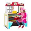 Lil Jumbl Wooden Double-Sided Restaurant & Kitchen Playset  Interactive Pretend Diner for Kids Ages 3-8 with Lights, Sounds & Realistic Accessories view 1