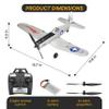 Top Race Remote Control Airplane - Ready to Fly 4 Channel RC Plane for Adults - Advanced Foam Construction - Remote Controlled War Cessna P51 Mustang Upgraded with Propeller Saver - 4.3"x15.7"x11.8" view 3