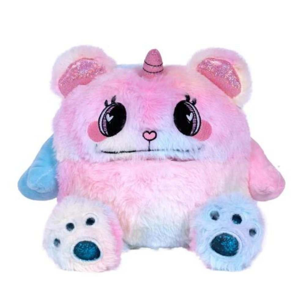 Adora Cuddle Monster 7 Ultra-Soft Stuffed Animal Fidget Toy with Adorable Pink Glittery Details, Birthday Gift for Ages 3+ - Happy Teddy