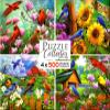 4 500 Piece Puzzles: Cardinal Family, Sunflower Garden, Spring Gathering, Dinner Time view 2