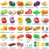 100 PCS Cutting Play Food Set For Kid Kitchen, Storage Basket with Vegetable & Fruit Toy For Toddler Boy Girl, Fake Food Accessories Toys for Birthday Christmas Gift, Pretend Cooking Playset for Child view 2