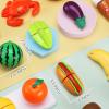 100 PCS Cutting Play Food Set For Kid Kitchen, Storage Basket with Vegetable & Fruit Toy For Toddler Boy Girl, Fake Food Accessories Toys for Birthday Christmas Gift, Pretend Cooking Playset for Child view 4