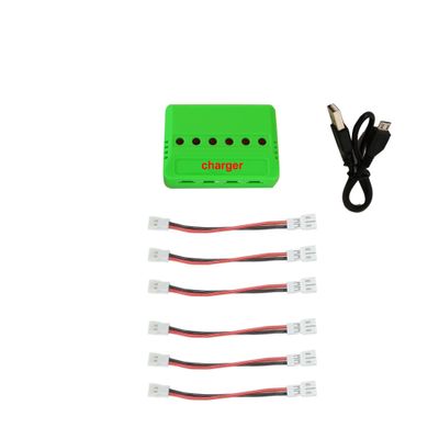 6 in 1 Max 2.5A Current Input 3.7V Lipo Battery Fast Charger for Drone with JST/SM/2.0 Port Cables