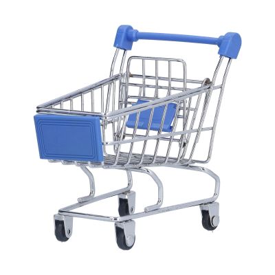 Lizealucky Mini Shopping Cart, Sturdy, Blue, Ideal for Indoor Use, Storage and Organization