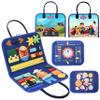 Bouncing Bobo Toddler Busy Board for 1 Year Old + Busy Book for Toddlers 1-3 with 25+ Educational Activities, Airplane Travel Essentials for Kids (Blue) view 1