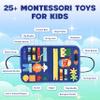 Bouncing Bobo Toddler Busy Board for 1 Year Old + Busy Book for Toddlers 1-3 with 25+ Educational Activities, Airplane Travel Essentials for Kids (Blue) view 3