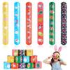 FUSHENMU 48pcs Easter Slap Bracelets Easter Egg Bunny Snap Bracelet Party Favor Toys for Kids Easter Basket Stuffers Egg Filler Classroom view 1