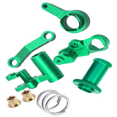 hopsupRC Aluminum Steering Bellcranks Servo Saver Upgrades Part for 1/10 Slash/Rustler/Stampede/Hoss 4x4 VXL 4wd,Drag Link Set w/Bearings Hops Up,Replace #6845X,Green
