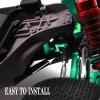 hopsupRC Aluminum Steering Bellcranks Servo Saver Upgrades Part for 1/10 Slash/Rustler/Stampede/Hoss 4x4 VXL 4wd,Drag Link Set w/Bearings Hops Up,Replace #6845X,Green view 3