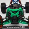 hopsupRC Aluminum Steering Bellcranks Servo Saver Upgrades Part for 1/10 Slash/Rustler/Stampede/Hoss 4x4 VXL 4wd,Drag Link Set w/Bearings Hops Up,Replace #6845X,Green view 4