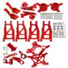 hopsupRC Upgrades Part for 1/10 Rustler BL-2S #67164-4,Aluminum Suspension Arm,Caster Block,Steering Blocks,Rear Stub Axle Carriers,Steering Bellcranks,Shock Tower Hop Ups,Red view 1