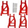 hopsupRC Front Rear Suspension Arm Upgrades Part for 1/10 Slash 4x4 VXL/Rustler 4x4 VXL/Stampede 4x4 VXL/Hoss 4x4 VXL 4wd,4pcs Aluminum A Arms (More Durable Arm) Hops Up,Red view 1