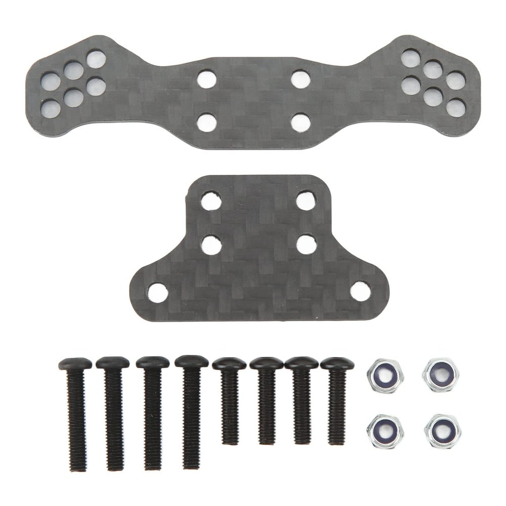 Alomejor Shock Tower Front Light Bar Bracket Mount Kit, Carbon Fiber Front Shock Tower for 1/10 for for RC Car