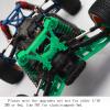 hopsupRC Upgrades Part for 1/10 Rustler BL-2S#67164-4,Aluminum Suspension Arm,Caster Block,Steering Blocks,Rear Stub Axle Carriers,Steering Bellcranks,Shock Tower Hop Ups,Green view 4