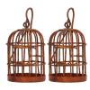 1:12 Dollhouse Miniature Furniture Metal Bird Cage, 2Pcs Dollhouse Iron Birdcage Rusty Simulation Metal Bird Cage for Dollhouse Accessories view 1