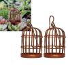 1:12 Dollhouse Miniature Furniture Metal Bird Cage, 2Pcs Dollhouse Iron Birdcage Rusty Simulation Metal Bird Cage for Dollhouse Accessories view 3