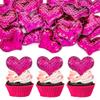 24Pcs Valentines Day Heart Cupcake Toppers Rose Red Valentines Day Cupcake Picks Decorations for Valentine's Day Theme Wedding Engagement Bridal Shower Birthday Party Cake Decorations Supplies view 1
