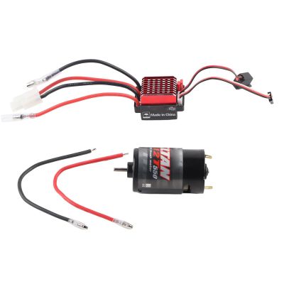 SUNGOOYUE RC Car Motor,550 Brushed Motor 360A Brushed Electronic Speed Controller ESC Fit for 1/10 RC Car (12T)