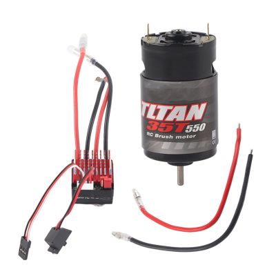 RC Car Motor,550 Brushed Motor 360A Brushed Electronic Speed Controller ESC Fit for 1/10 RC Car (35T)