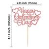 24Pcs Happy Galentine's Day Cupcake Toppers Rose Gold Glitter Sweet Love Valentine Cupcake Picks for Valentine's Day Theme Birthday Party Cake Decorations Supplies view 2