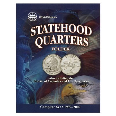 Whitman US Washington Statehood Quarter Coin Color-Folder Full Series Type Set Including DC & Territories 1999-2009#8097