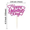 24Pcs Happy Galentine's Day Cupcake Toppers Rose Red Glitter Sweet Love Valentine Cupcake Picks for Valentine's Day Theme Birthday Party Cake Decorations Supplies view 2