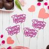 24Pcs Happy Galentine's Day Cupcake Toppers Rose Red Glitter Sweet Love Valentine Cupcake Picks for Valentine's Day Theme Birthday Party Cake Decorations Supplies view 3