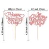 24Pcs Happy Valentine's Day Cupcake Toppers with Heart Rose Gold Glitter Sweet Love Theme Cupcake Picks Valentine's Day Cake Decorations for Valentine's Day Theme Birthday Party Supplies view 2