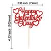 24Pcs Happy Galentine's Day Cupcake Toppers Red Glitter Sweet Love Valentine Cupcake Picks for Valentine's Day Theme Birthday Party Cake Decorations Supplies view 2