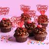 24Pcs Happy Galentine's Day Cupcake Toppers Red Glitter Sweet Love Valentine Cupcake Picks for Valentine's Day Theme Birthday Party Cake Decorations Supplies view 4