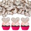24Pcs Valentines Day Heart Cupcake Toppers Rose Gold Valentines Day Cupcake Picks Decorations for Valentine's Day Theme Wedding Engagement Bridal Shower Birthday Party Cake Decorations Supplies view 1