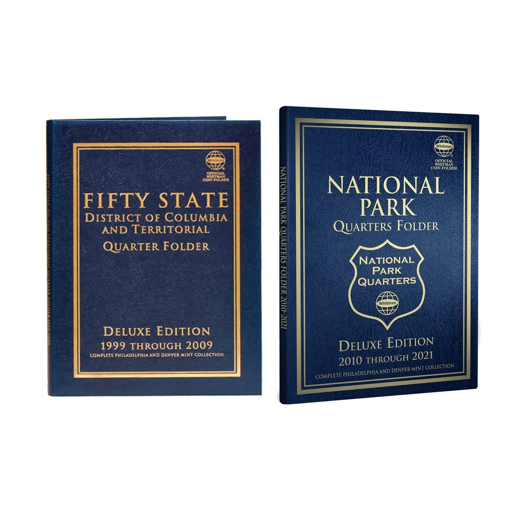 Whitman US Washington Statehood and National Parks Quarter Coin Deluxe Edition P & D Two Volume Set 1999 2021#80783, 28752